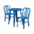 Flash Furniture CH-51080TH-2-18VRT-BL-GG 24 in. Round Blue Metal Indoor & Outdoor Table Set w Perspective: front