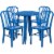 Flash Furniture CH-51080TH-4-18VRT-BL-GG 24 in. Round Blue Metal Indoor & Outdoor Table Set w Perspective: front