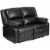 Flash Furniture Harmony Series Black Leather Loveseat with Two Built-In Recliners BT70597LS Perspective: front