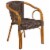 Flash Furniture Cadiz Series Bamboo Patio Chair Dark Brown Rattan/Red Bamboo-Aluminum Frame Perspective: front