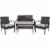 Flash Furniture Aransas Series Patio Set Black 4-Pieces (JJS312) Perspective: front