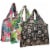 Wrapables Large Nylon Reusable Shopping Bags (Set of 3), Blossoms & Ferns Perspective: front