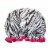 Wrapables Reusable Women's Waterproof Shower Caps for Long Hair, Zebra Perspective: front