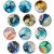 Wrapables Crystal Glass Magnets for Fridge, Whiteboards, Cabinets, (Set of 12), Marble Perspective: front
