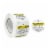 Wrapables 1.5  Yellow Extreme Happiness Warning Small Business Thank You Stickers Roll 500pcs Perspective: front