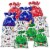 Wrapables Aluminum Foil Christmas Drawstring Gift Bags for Gift Wrap, Parties (Set of 10) Perspective: front