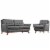 Beguile Living Room Set Upholstered Fabric Set of 2 - Gray Perspective: front