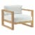 Upland Outdoor Patio Teak Armchair - Natural White Perspective: front