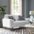 Revive Upholstered Fabric Loveseat - White Perspective: front