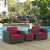 Sojourn 3 Piece Outdoor Patio Sunbrella Sectional Set - Canvas Red Perspective: front