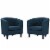 Prospect 2 Piece Upholstered Fabric Armchair Set - Azure Perspective: front