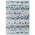 Abstract Diamond Moroccan Trellis 5x8 Indoor and Outdoor Area Rug - Ivory and Blue Perspective: front