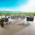 Stance 4 Piece Outdoor Patio Aluminum Sectional Sofa Set - White Gray Perspective: front