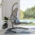 Landscape Hanging Chaise Lounge Outdoor Patio Swing Chair - Light Gray Gray Perspective: front
