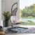 Landscape Hanging Chaise Lounge Outdoor Patio Swing Chair - Light Gray White Perspective: front