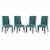 Baron Dining Chair Fabric Set of 4 - Teal Perspective: front