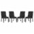 Baronet Dining Chair Vinyl Set of 4 - Black Perspective: front