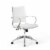 Modway Jive Mid Back Ribbed Faux Leather Office Swivel Chair in White Perspective: front