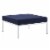 Harmony Sunbrella Outdoor Patio Aluminum Ottoman Navy Perspective: front