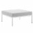 Harmony Sunbrella Outdoor Patio Aluminum Ottoman Gray Perspective: front