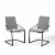Pitch Dining Armchair Upholstered Fabric Set of 2 Black Light Gray Perspective: front