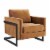 Posse Performance Velvet Accent Chair Black Cognac Perspective: front