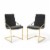 Pitch Dining Armchair Performance Velvet Set of 2 Gold Black Perspective: front