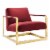 Seg Performance Velvet Accent Chair Gold Maroon Perspective: front
