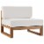 Upland Outdoor Patio Teak Wood Armless Chair, Natural White Perspective: front
