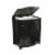 Oceanstar Mahogany Finished Bowed Front Veneer Laundry Wood Hamper with Interior Bag Perspective: front