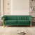 Simplie Fun Contemporary Plush Velvet Sofa with Vertical Stripes and Gold Accents Perspective: front