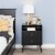 Ergode Milo 2-drawer Tall Nightstand with Open Shelf, Black Perspective: front