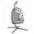 Hivvago Hanging Folding Egg Chair with Stand Soft Cushion Pillow Swing Hammock-Gray Perspective: front