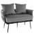 Hivvago Modern Loveseat Sofa Upholstered Dutch Velvet Sofa Couch-Gray Perspective: front