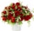 Kisflower 7.9 D x 7.9 W x 12.5 H Kisflower 6 Bunches Red Artificial Rose Flowers Artificial S Perspective: front