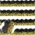 Gold Confetti Bulletin Board Borders, Black,Gold Perspective: front
