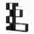 Hivvago 5-Tier S-Shaped Bookshelf Geometric Z-Shelf Bookcase with Open Cubes-Black Perspective: front