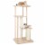 Hivvago Wooden Multi-level Modern Cat Tower with Scratching Board and Post Perspective: front