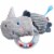 Rhino Fabric Clutching Toy with Removable Plastic Teething Ring Perspective: front