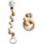 HABA Baby Gift Set Dots with Natural Wood Pacifier Chain and Clutching Toy Perspective: front