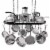 Vdomus 33x17  Pot & Pan Ceiling Rack, Mounted Storage Organizer w/15 Hooks Perspective: front