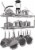 Vdomus Silver 2-Tier Wall Shelf for Pots and Pans Storage Perspective: front
