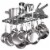Vdomus Silver Hanging Pot Rack, Wall Mounted Pots & Pans Holder Perspective: front
