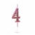 Number Candle Pink 4 Candle Birthday Anniversary Party Cake Decorations Topper Perspective: front