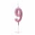 Number Candle Pink 9 Candle Birthday Anniversary Party Cake Decorations Topper Perspective: front