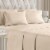 CGK Unlimited 6 Piece Microfiber Solid Sheet Set - California King - Cream Perspective: front