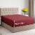 CGK Linens 21 Inch 400 Thread Count 100% Cotton Queen Size Fitted Sheet - Burgundy Perspective: front