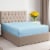 CGK Linens 14 to 16 Inch 400 Thread Count 100% Cotton Queen Size Fitted Sheet - Light Blue Perspective: front