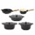 BergHOFF Ron Cast Iron Cookware Set - Black Perspective: front