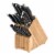 BergHOFF Essentials Forged Stainless Steel Cutlery Set & Wooden Block Perspective: front